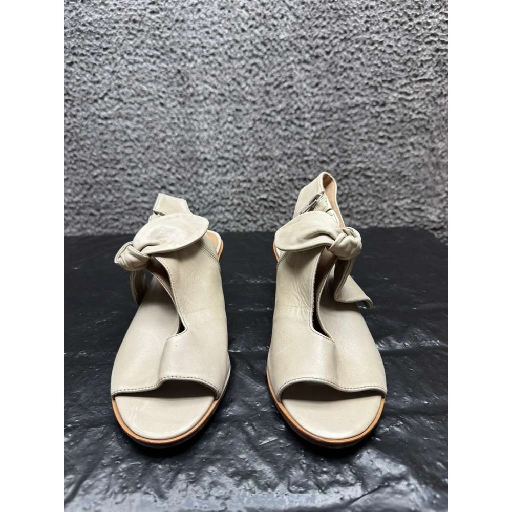 Bernardo Luna Leather Peep Toe Bow Bootie Heel Sandals Tan Womens Size 7.5 M US‎ - Picture 2 of 7